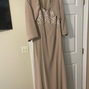Elegant Tan Dress with Jacket